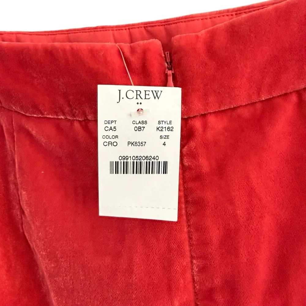 J. Crew Coral Velvet Women’s Mini Skirt Size 4